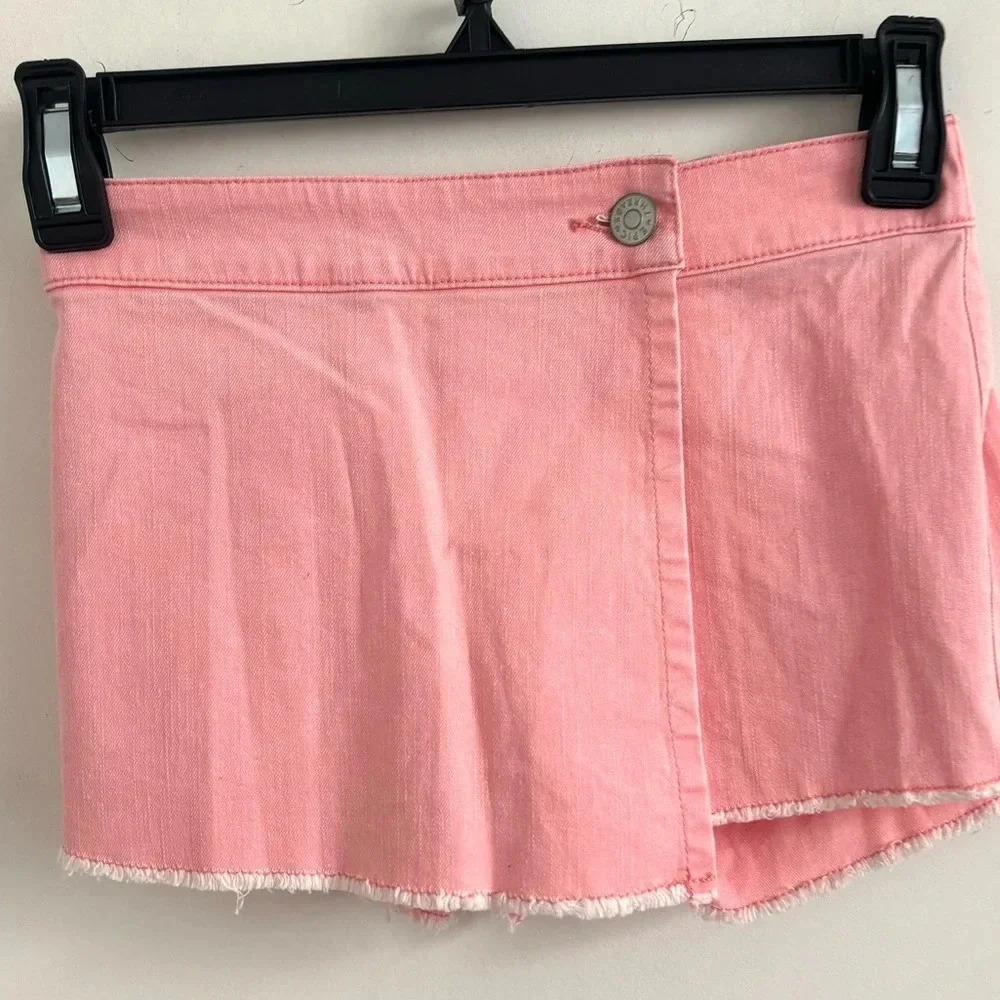 Epic thread girls denim skort peach Elastic waist size 7